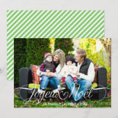 Joyeux Noël Cartes de Vœux Photo Police de Script Feestdagenkaart (Voorkant / Achterkant)