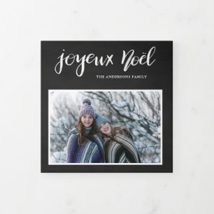 Joyeux Noel Chalkboard multi-foto Drieluik Wenskaart