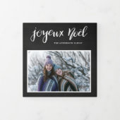 Joyeux Noel | Chalkboard Multi Photo Drieluik Wenskaart (Cover)