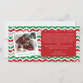 Joyeux Noel Chevron Kerstdecor Modern Foto Feestdagenkaart (Achterkant)