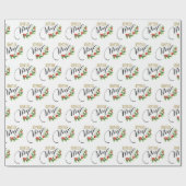 Joyeux Noël Chic Holly Floral | Kerstmis Cadeaupapier (Vlak)