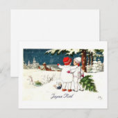 Joyeux Noel Children-kaart Feestdagenkaart (Voorkant / Achterkant)