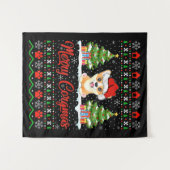 Joyeux Noël Corgmas Bonnet Wandkleed (Voorkant (horizontaal))