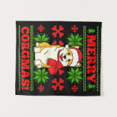 Joyeux Noël Corgmas Corgi Dog Wandkleed (Voorkant (horizontaal))