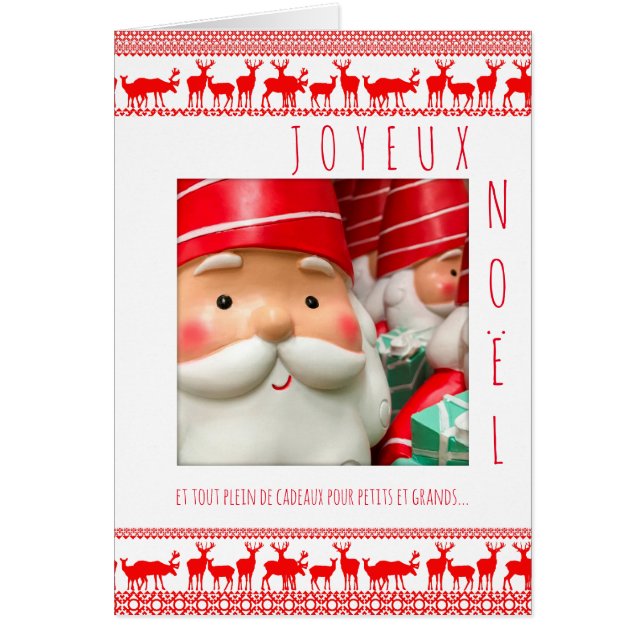 Joyeux Noël Deco Père Noel Carte avec cadre (Voorkant)