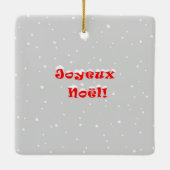 Joyeux Noël des oiseaux bonnet de Père Noël Keramisch Ornament (Achterkant)