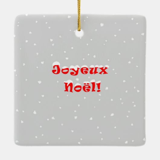 Joyeux Noël des oiseaux bonnet de Père Noël Keramisch Ornament (Achterkant)