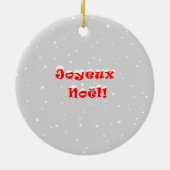 Joyeux Noël des oiseaux bonnet de Père Noël Keramisch Ornament (Achterkant)