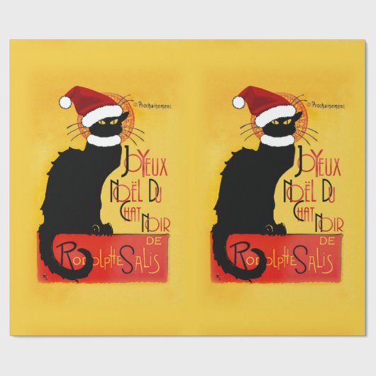Joyeux Noël Du Chat Noir Cadeaupapier (Vlak)