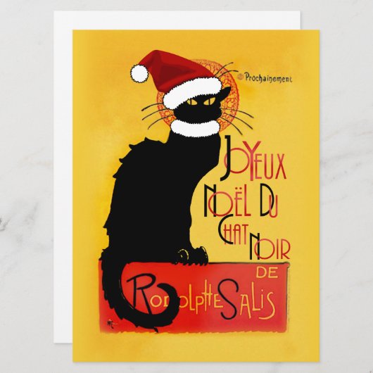 Joyeux Noël Du Chat Noir Kaart (Voorkant / Achterkant)