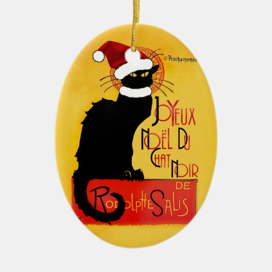 Joyeux Noël Du Chat Noir Keramisch Ornament (Voorkant)