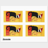Joyeux Noël Du Chat Noir Rechthoekige Sticker (Vel)