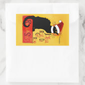 Joyeux Noël Du Chat Noir Rechthoekige Sticker (Tas)
