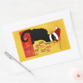 Joyeux Noël Du Chat Noir Rechthoekige Sticker (Envelop)