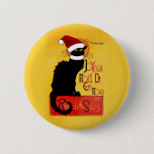 Joyeux Noël Du Chat Noir Ronde Button 5,7 Cm (Voorkant)