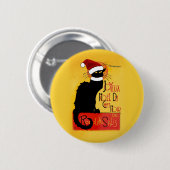 Joyeux Noël Du Chat Noir Ronde Button 5,7 Cm (Voorkant /achterkant)