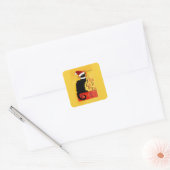 Joyeux Noël Du Chat Noir Vierkante Sticker (Envelop)