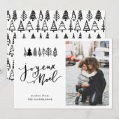 Joyeux Noel eenvoudig script kerst foto Feestdagenkaart (Voorkant / Achterkant)