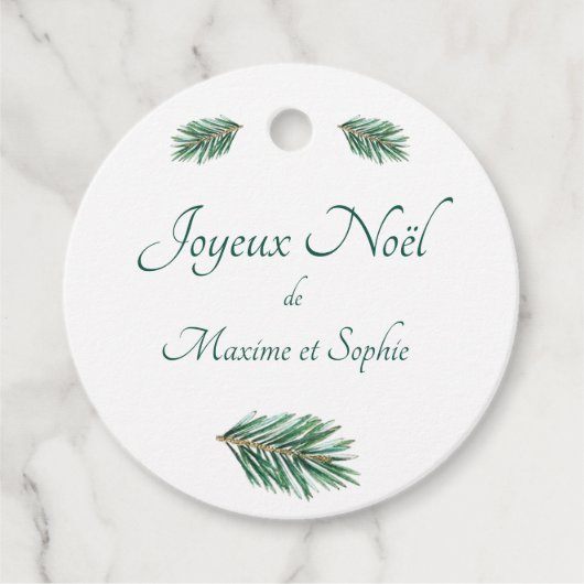 Joyeux Noël eenvoudige kerst Bedankjes Labels (Voorkant)