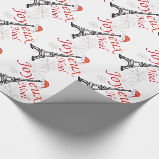 Joyeux Noel Eiffel Tower Cadeaupapier (Hoek)