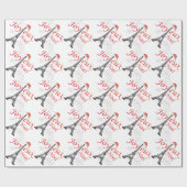 Joyeux Noel Eiffel Tower Cadeaupapier (Vlak)