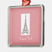 Joyeux Noel Eiffel Tower Franse kerstsieraad Metalen Ornament (Links)
