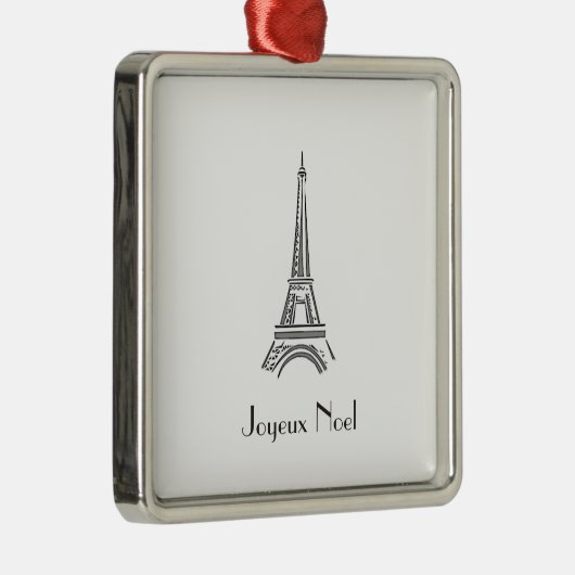 Joyeux Noel Eiffel Tower Franse kerstsieraad Metalen Ornament (Rechts)