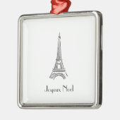 Joyeux Noel Eiffel Tower Franse kerstsieraad Metalen Ornament (Links)