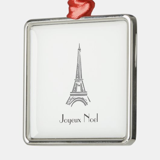 Joyeux Noel Eiffel Tower Franse kerstsieraad Metalen Ornament (Links)