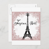 Joyeux Noël Eiffeltoren Parijs Kerstprint Feestdagenkaart (Voorkant / Achterkant)