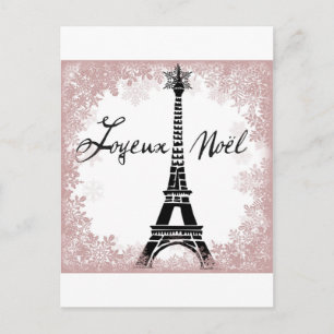 Joyeux Noël Eiffeltoren Parijs Kerstprint Feestdagenkaart