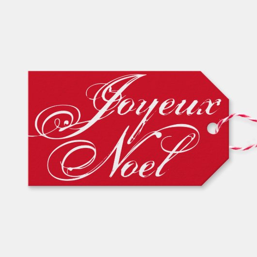 Joyeux Noel ~ Elegant Christmas Gift Label Cadeaulabel (Voorkant (Horizontaal))