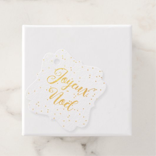 Joyeux Noël elegant Frans kerstgoud Bedankjes Labels (Met doos)