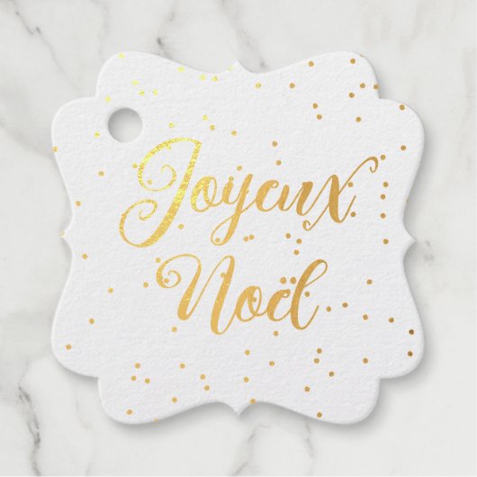 Joyeux Noël elegant Frans kerstgoud Bedankjes Labels (Voorkant)