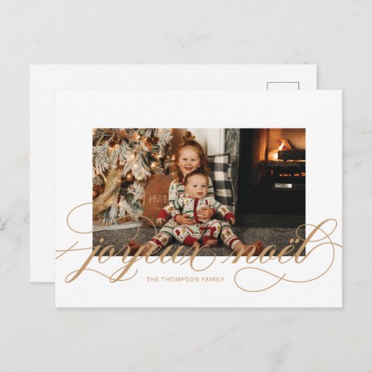 Joyeux Noel Elegant-kerstfotokaart Feestdagenkaart (Voorkant / Achterkant)