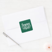 Joyeux Noel Elegant Red French Kerstmis Vierkante Sticker (Envelop)