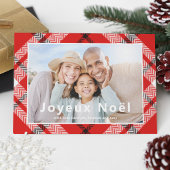 Joyeux Noël Elegant Rood Plaid Foto Frans