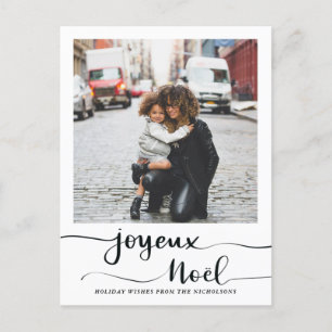 Joyeux Noel Elegant Script-kerstfoto Feestdagenkaart