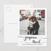 Joyeux Noel Elegant Script-kerstfoto Feestdagenkaart (Voorkant / Achterkant)