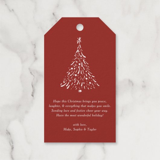 Joyeux Noël en Bonne Année Moderne kalligrafie Cadeaulabels (Achterkant)