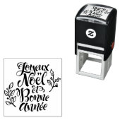 Joyeux Noël en Bonne Année Moderne kalligrafie Zelfinktende Stempel (In situ)