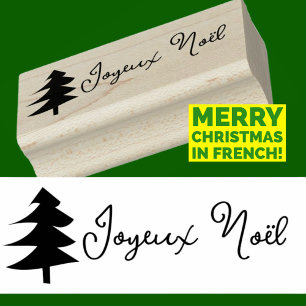 Joyeux Noël en Tree Rubberstempel
