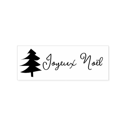 Joyeux Noël en Tree Rubberstempel (Afrduk)