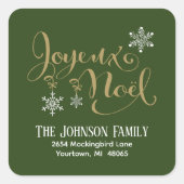 Joyeux Noel Enveloppe Zegel Retouradres Label (Voorkant)