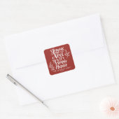 Joyeux Noël et Bonne Année Holiday Red Vierkante Sticker (Envelop)