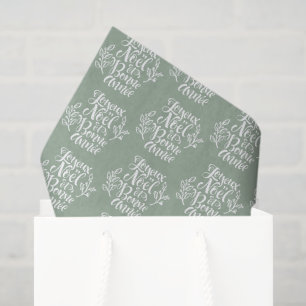 Joyeux Noël et Bonne Année Sage Green Christmas Tissuepapier