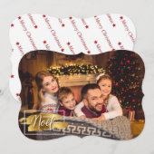 Joyeux Noel Fancy knippen met kerstmis Feestdagenkaart (Voorkant / Achterkant)