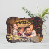 Joyeux Noel Fancy knippen met kerstmis Feestdagenkaart (Staand voorkant)