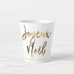 Joyeux Noel Faux Goud Script Frans Kerstmis Latte Mok