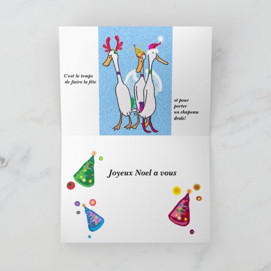 Joyeux Noel Feestdagen Kaart (Binnen)